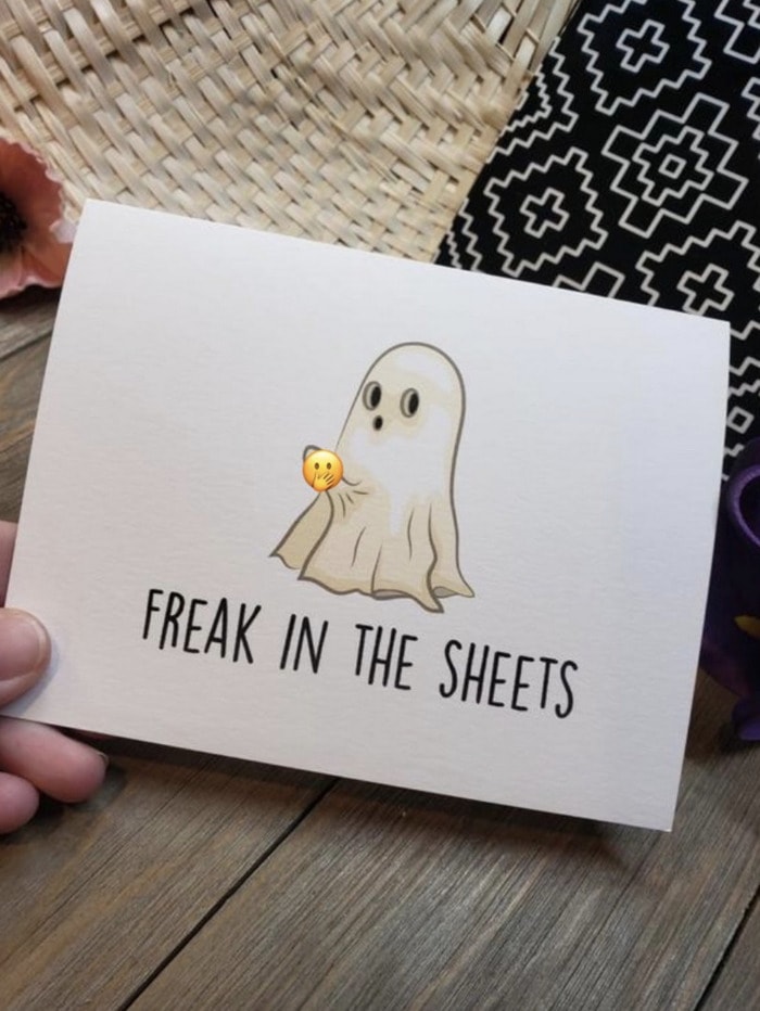 Ghost Puns - freak in the sheets card