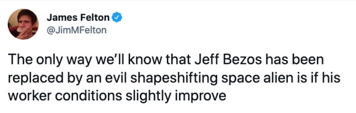 Jeff Bezos Space Tweets - workers conditions improve