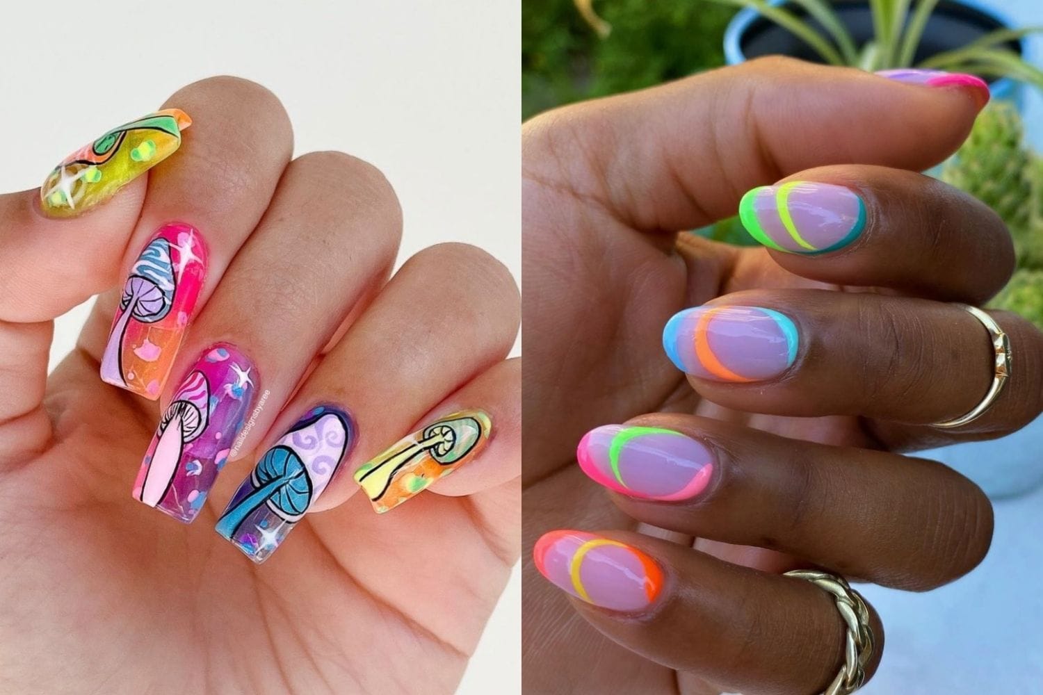 4. Neon Halloween Nail Designs for Short Nails - wide 2