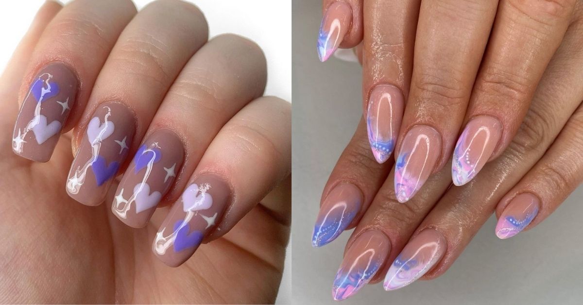 3. Light Purple Floral Nail Art - wide 9