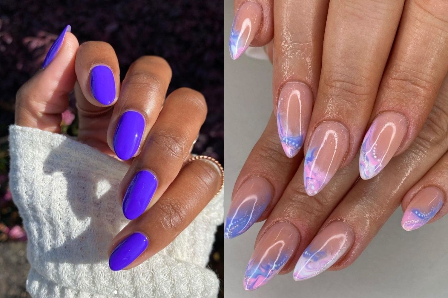 1. Purple and White Ombre Nails - wide 3