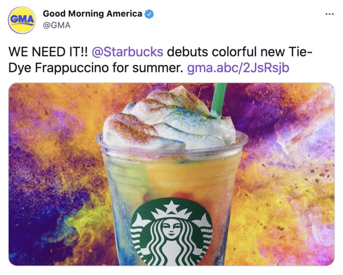 Starbucks Zodiac Sign Frappuccino - Tie Dye Frappuccino