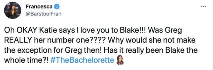 Bachelorette Finale Tweets - the one