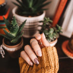 Gel Nails - Orange SweaterGel Nails - Orange Sweater rose manicure rose nails