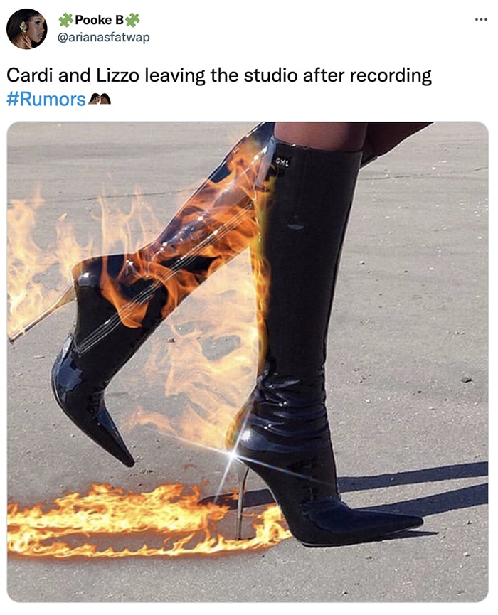 Lizzo Cardi B Rumors Twitter - Boots Fire
