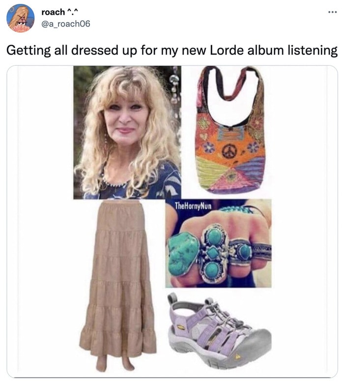 Lorde Solar Power Memes - listening party attire