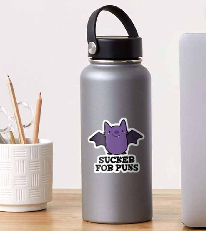 Bat Puns - Sucker For Funs Sticker