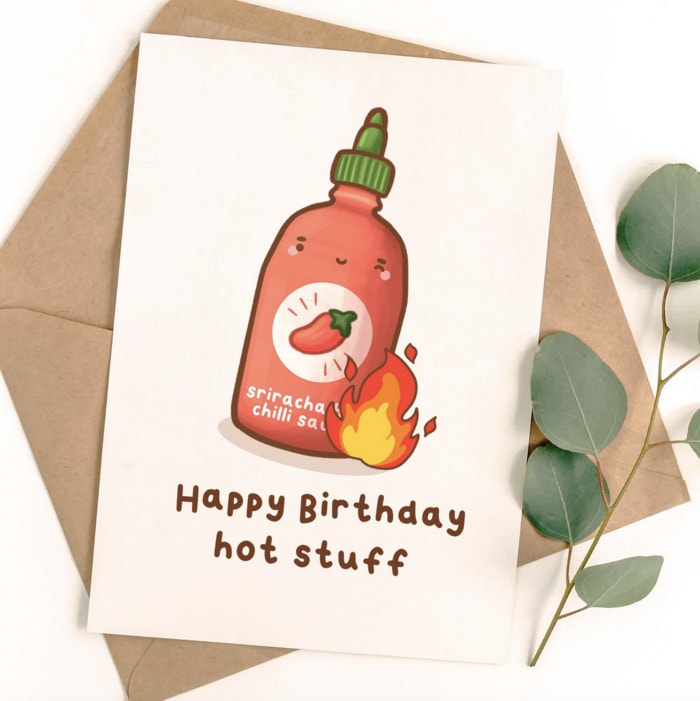 Birthday Puns - Hot Stuff card