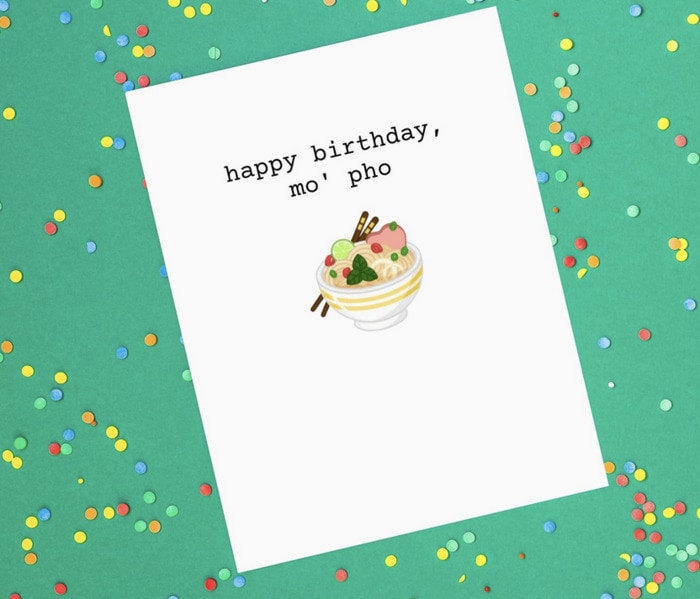 Birthday Puns - mo' pho card