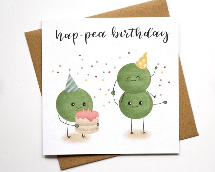 Happy Birthday Every Fiber Of My Bean Pun Card