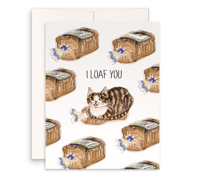 Bread Puns - I loaf you card