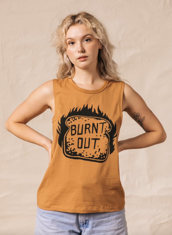 Bread Puns - burnt out tank top