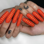 Fall Nail Ideas - textured stilletto nails