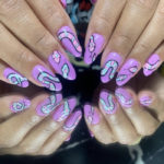 Fall Nail Ideas - almond shape snake nails