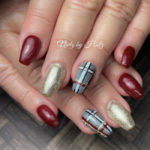 Fall Nail Ideas - pops of plaid nails