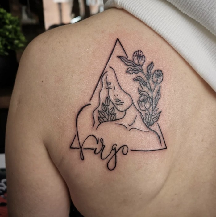 Virgo Tattoo - triangle Virgo woman