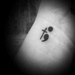 Wrist Tattoos - cross semicolon tattoo