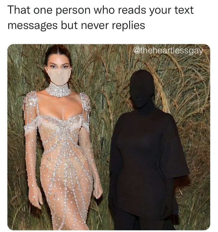 Kim Kardashian Met Gala Memes - texting