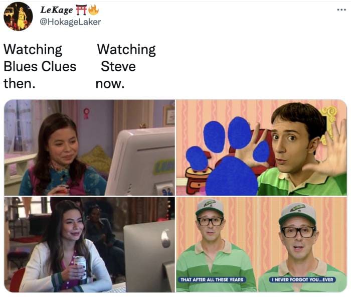 Steve Blues Clues - then and now