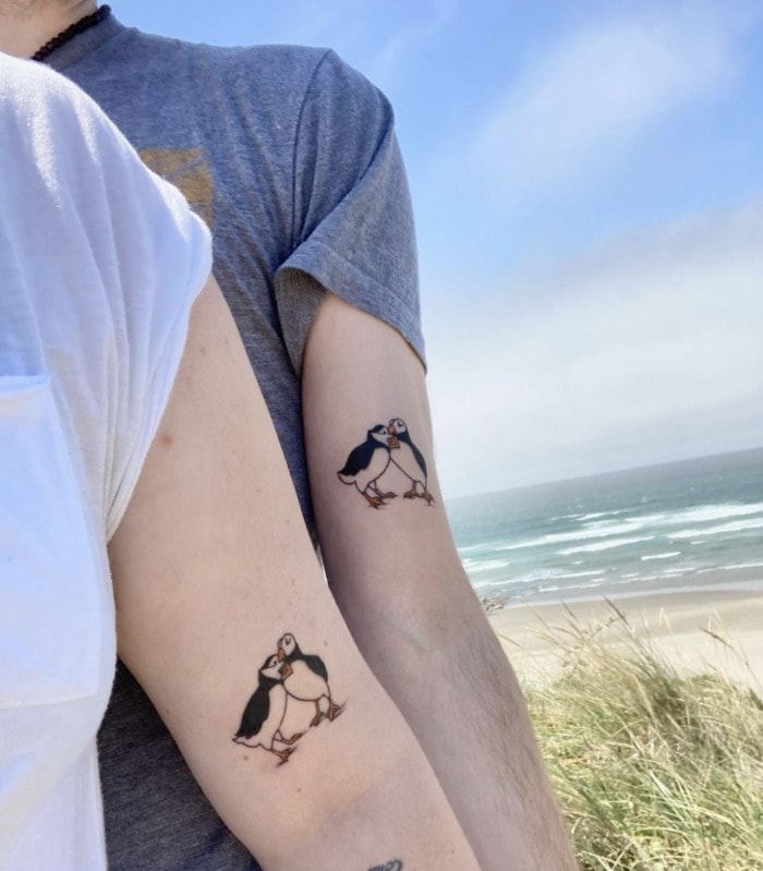 Couple Tattoos - Puffins