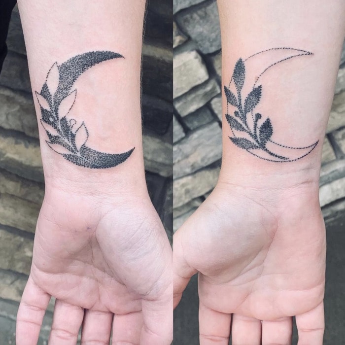 Couple Tattoos - yin yang moon