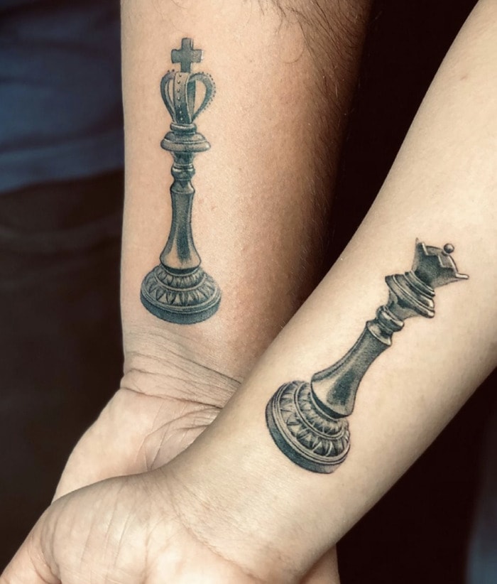 40 Matching Tattoos Every Couple Can Get Behind  TattooBlend