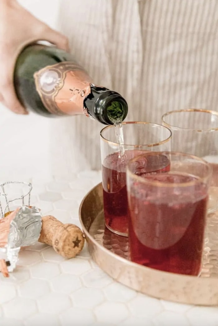 Fall Cocktails - Cherry Pomegranate Champagne