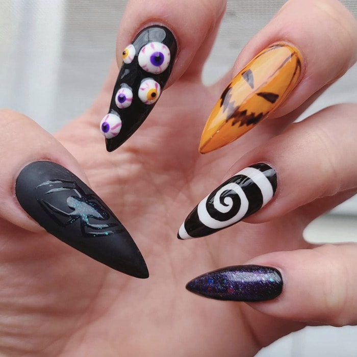 Halloween Nail Designs - Monster Mash nails