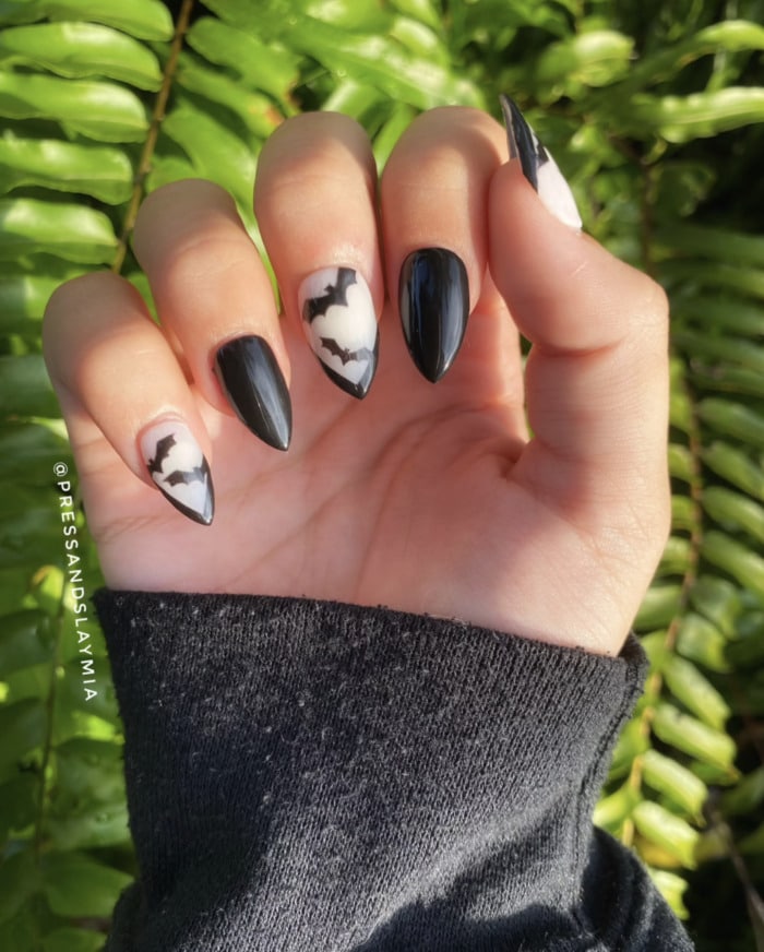 Halloween Nail Designs - batty press on nails