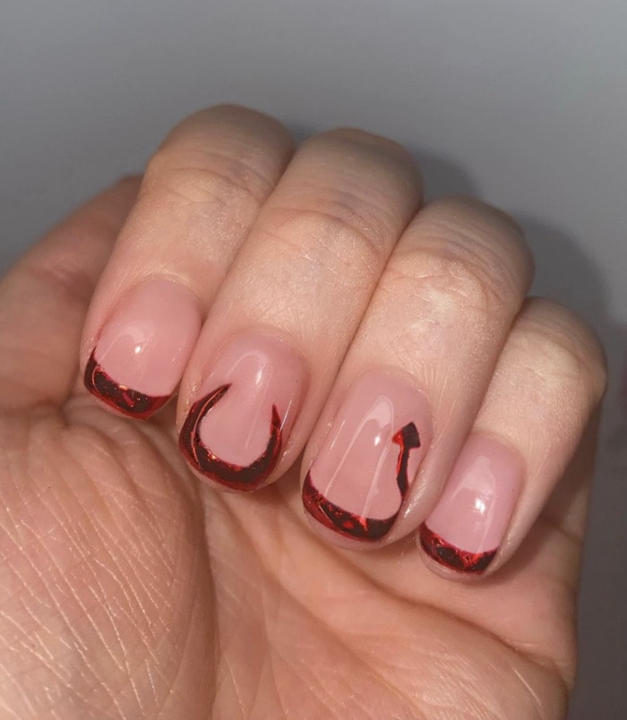 Halloween Nail Designs - devil tips