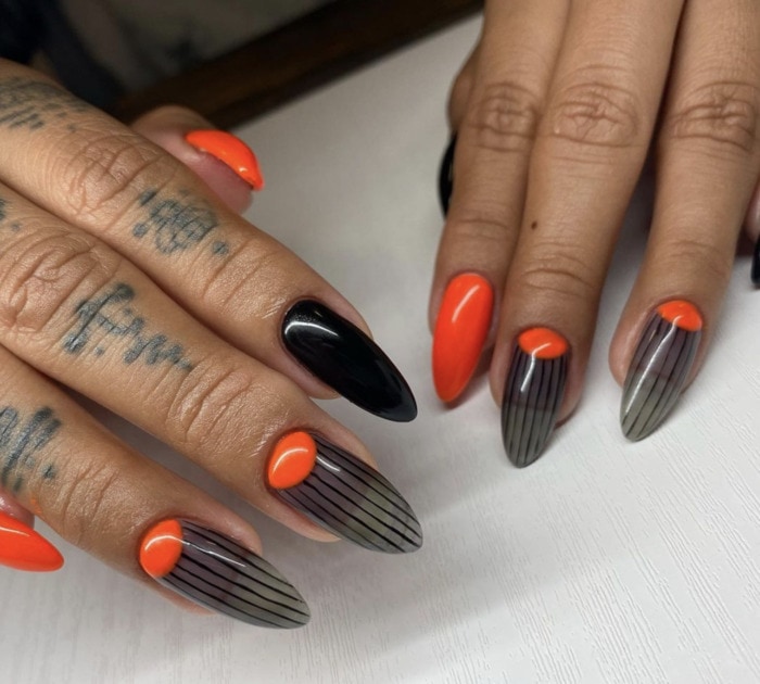 Halloween Nail Designs - pinstripe designs