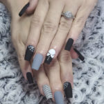 Halloween Nail Designs - Wednesday Addams
