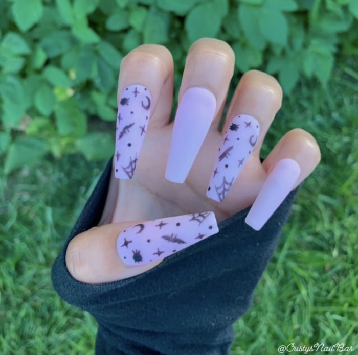 Halloween Nail Designs - Bats and moons press ons