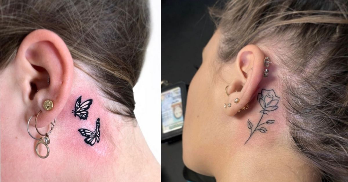 18 Behind the Ear Tattoo Ideas for Your Next Session  Lets Eat Cake