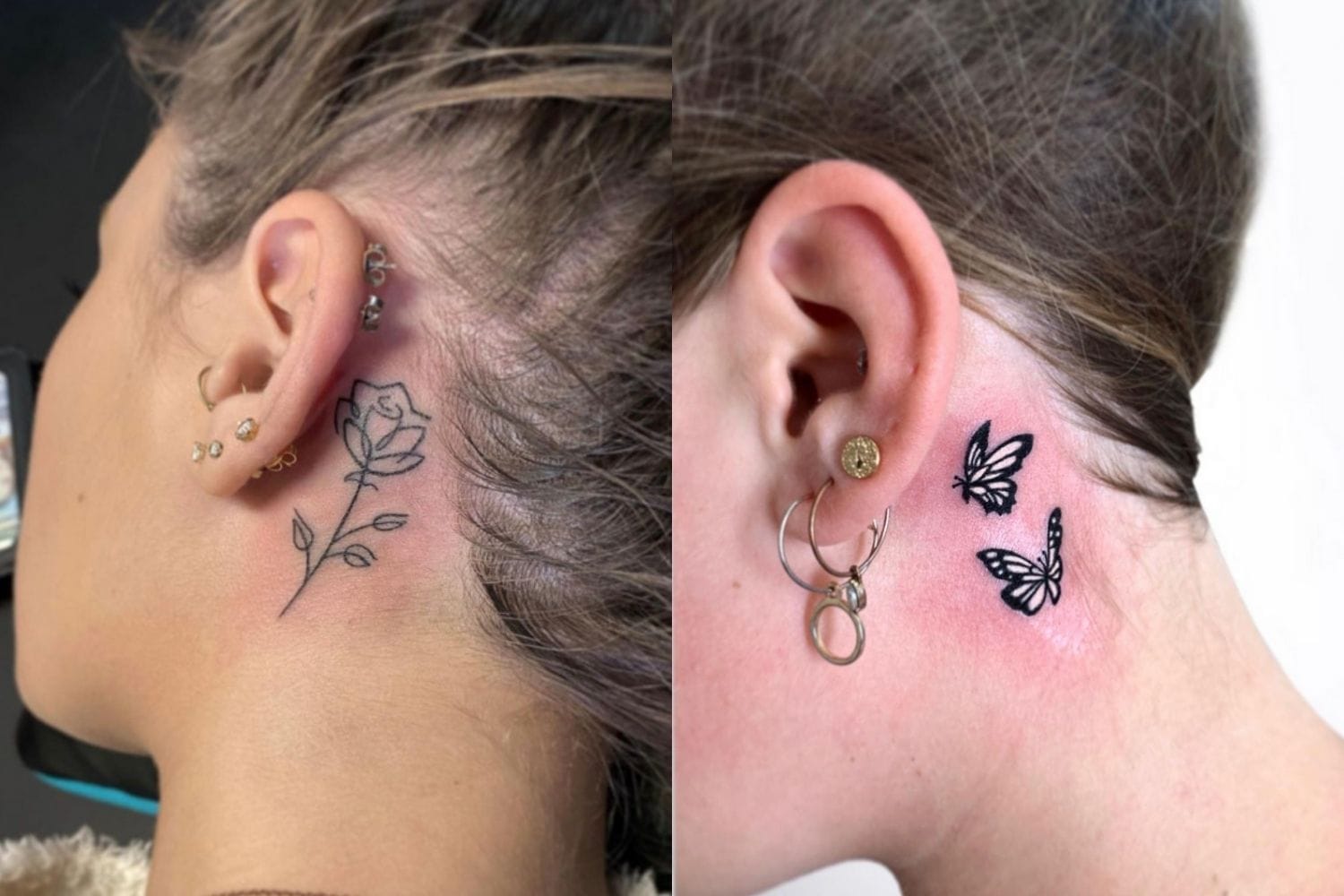 10 Pretty And Dainty Behind The Ears Tattoo Designs
