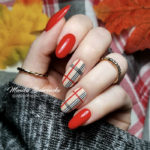 Christmas Nail Designs - Burberry Inspired plaid