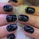 Christmas Nail Designs - black glitter