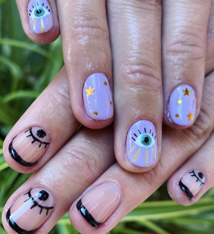 Short Nail Designs - eyes