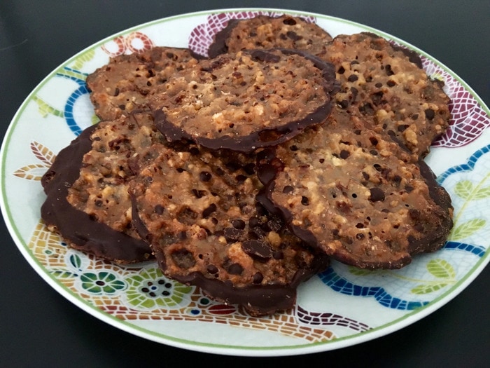 Trader Joes Cookies - Dark Chocolate Almond Laceys
