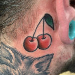 Behind the Ear Tattoos - cherries