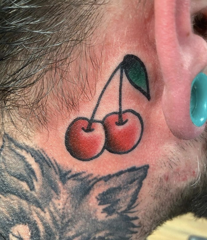 Behind the Ear Tattoos - cherries