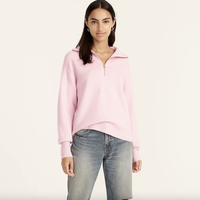 Fall Sweaters - J. Crew Half Zip Pink