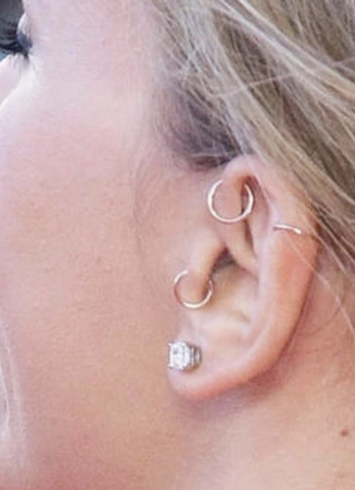 Forward Helix Piercing - hoop earrings