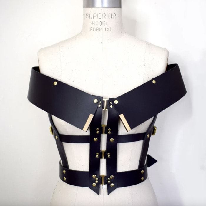 Lingerie Brands - Love Lorn Hubris Off-The-Shoulder Leather Harness