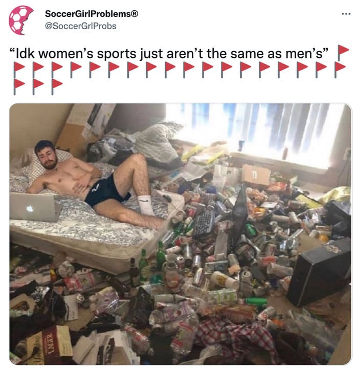 red flag meme - women's sports