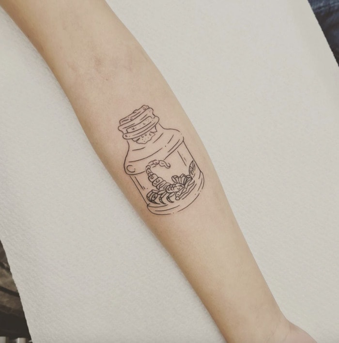 Scorpio Tattoos - scorpion in a jar