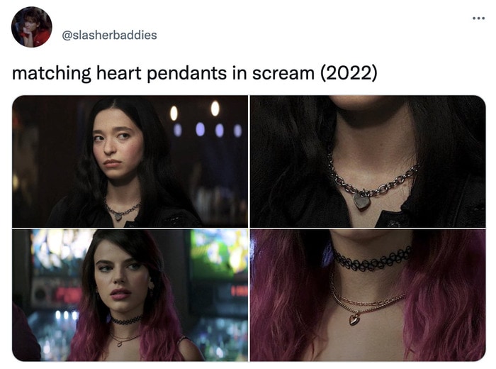 Scream Trailer Easter Eggs - matching necklaces