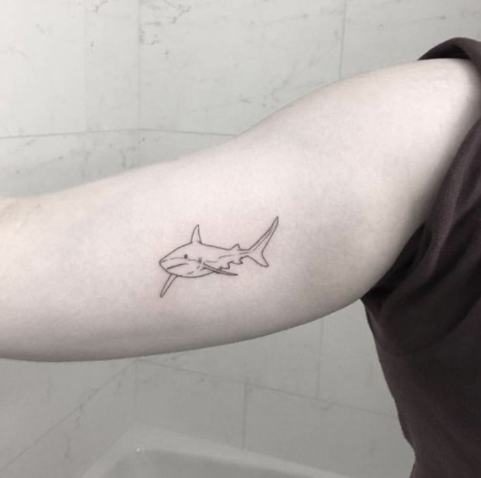 Small Tattoos - minimalist shark
