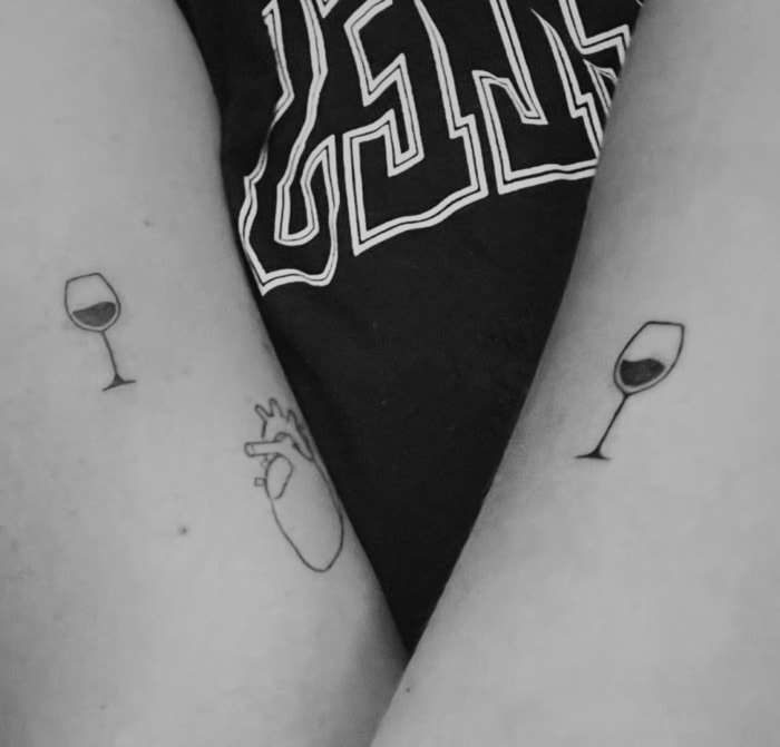 Small Tattoos - wine glasses