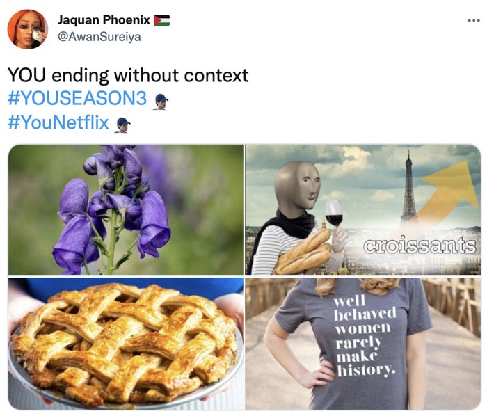 you season 3 tweets - ending with no context